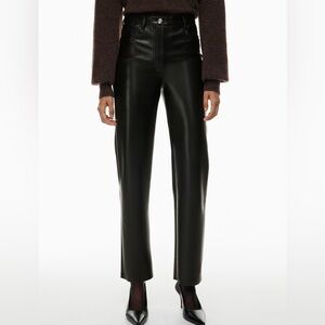 Black Faux Leather Aritzia Melina Pants